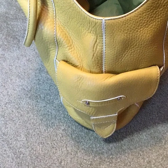 Vintage Cole Haan yellow pebble leather style handbag Excellent condition - Picture 3 of 6